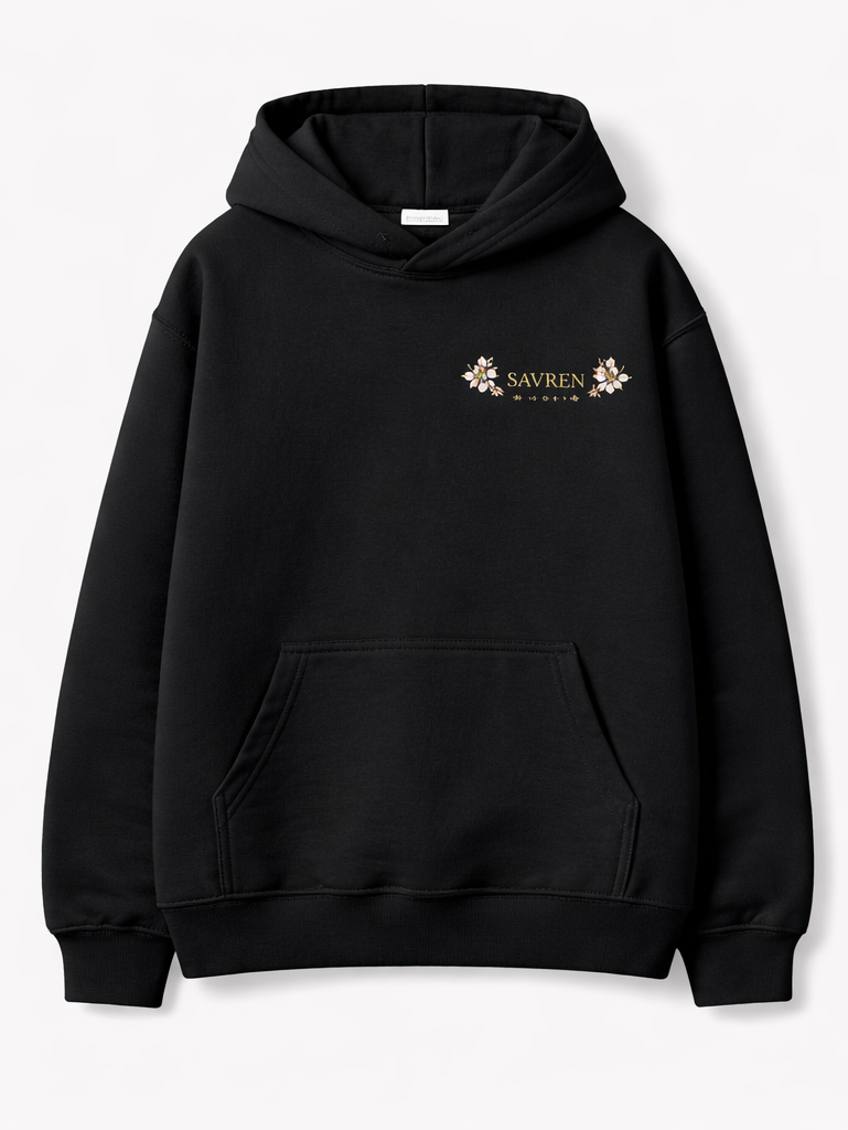 Kitsune Streetwear Hoodie black with green logo